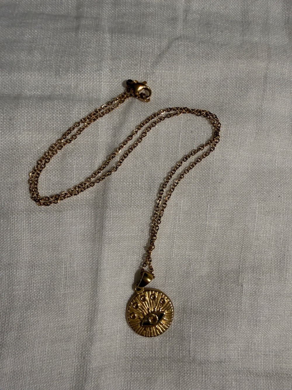 Gold Sunburst Eye Pendant Necklace - Women Jewelry